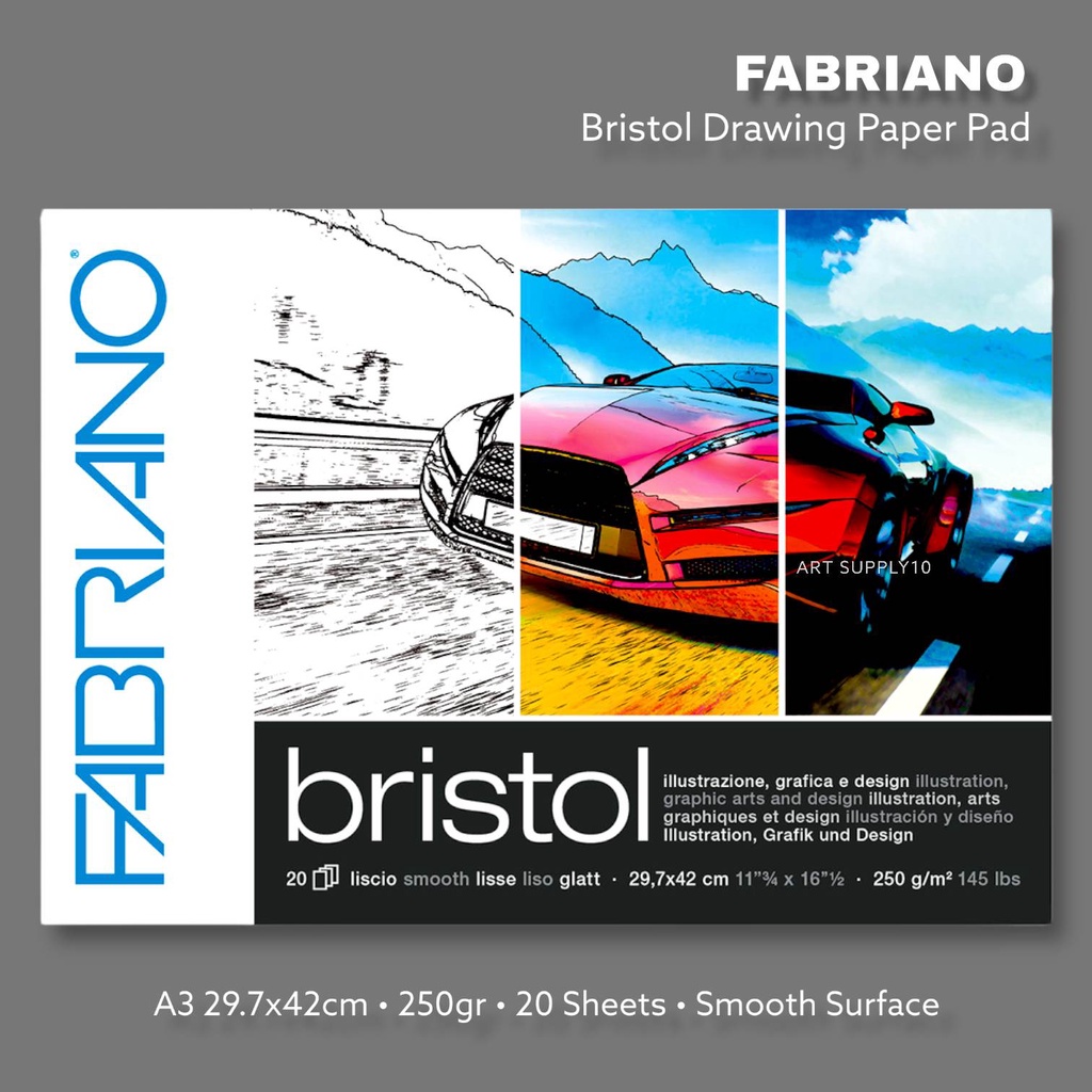 

Kertas Gambar Fabriano Bristol Pad A3 250gr / Ultra Smooth Surface