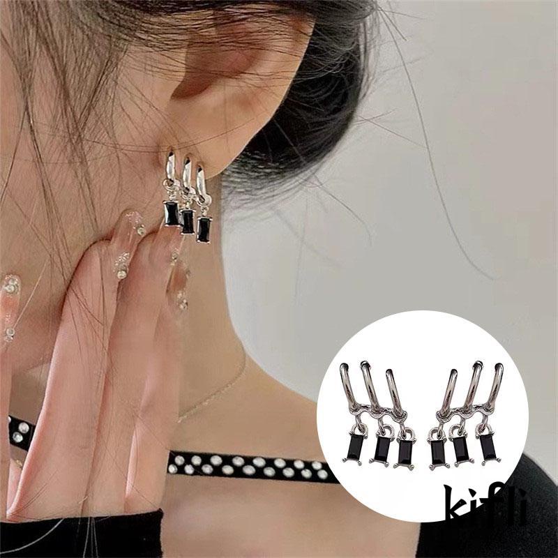 Anting Stud,Zircon Gelap,Untuk Wanita