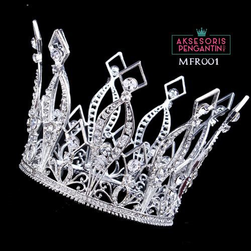 [READY STOCK] CROWN WEDDING MAHKOTA PENGANTIN ROYAL PREMIUM FULL ROUND SILVER MFR001