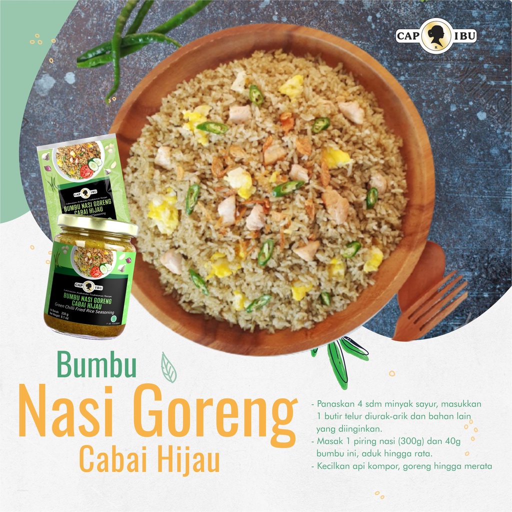 CAP IBU Bumbu Nasi Goreng Cabai Hijau Pouch Sachet 40g x 3 pcs