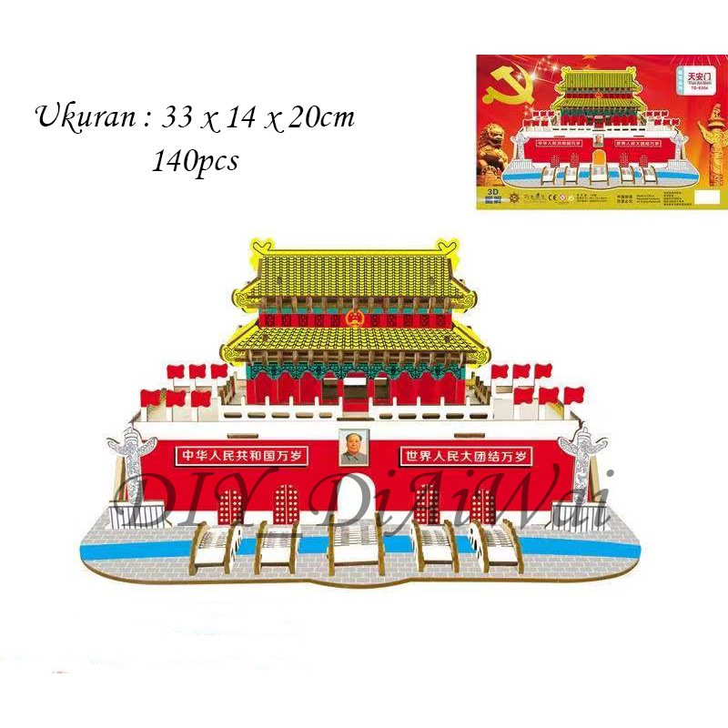 Puzzle 3D DIY bahan kayu TIAN AN MEN mainan puzzle edukasi anak (kado &amp; pajangan)