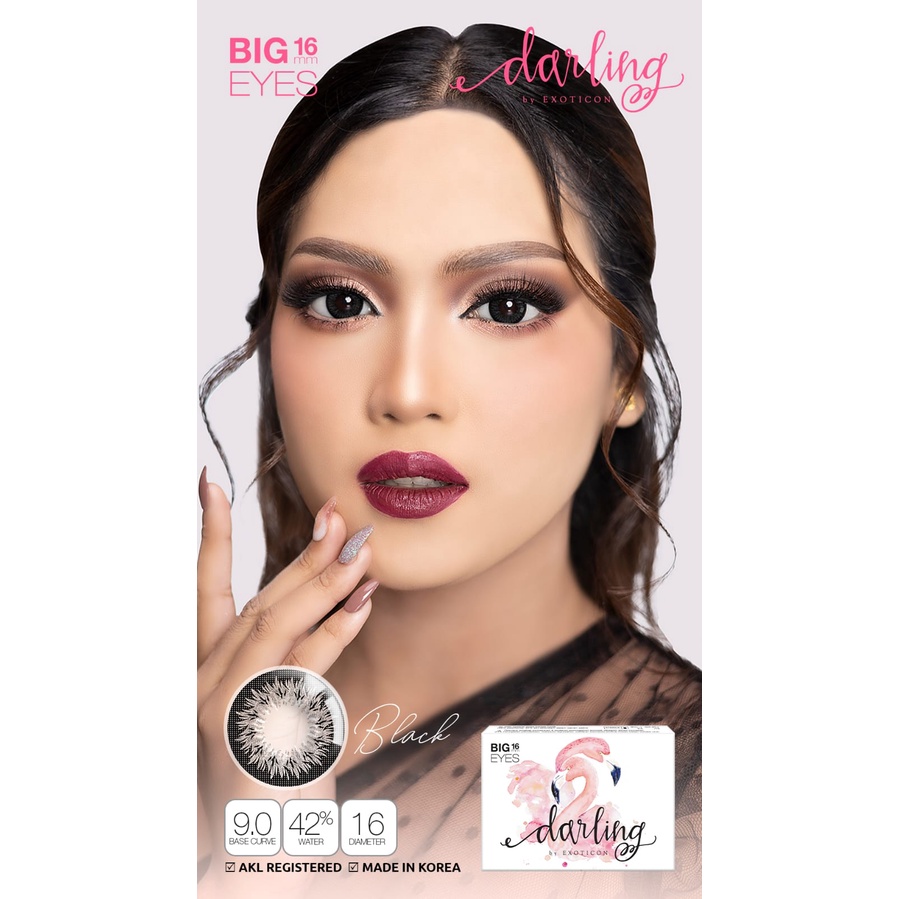 SOFTLENS MINUS DARLING BLACK &amp; BLUE 16 mm