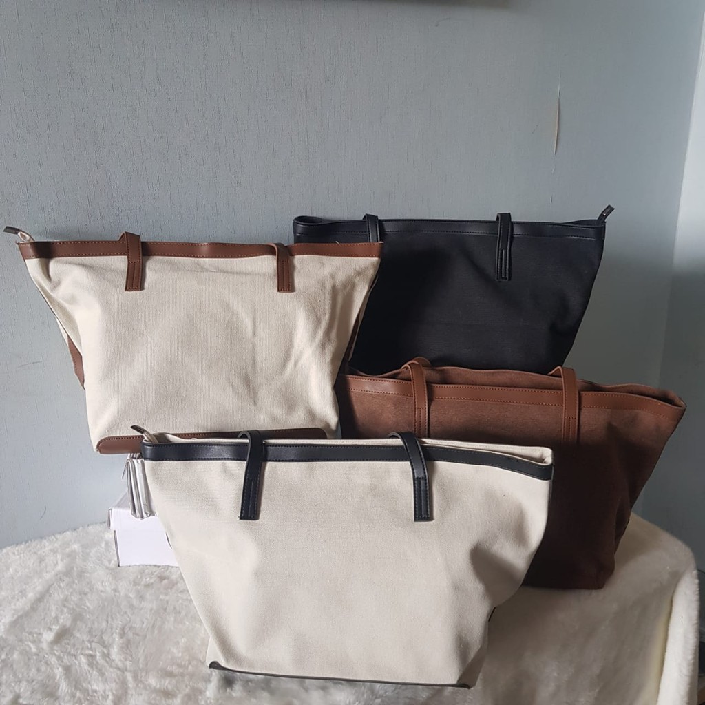 [✅BISA COD] 61197 SIMPLE SUEDE TOTE BAG (REAL PICTURE)