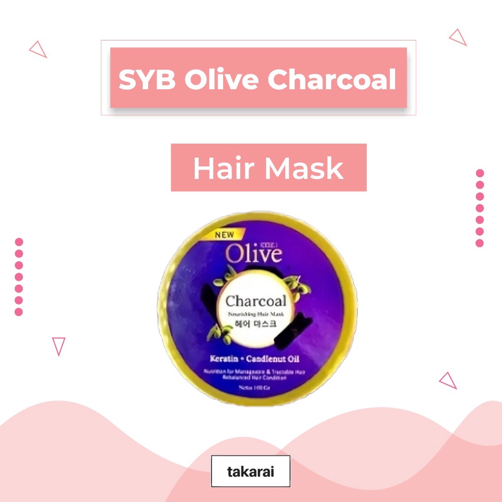 [COD] SYB CO.E OLIVE HAIR MASK CHARCOAL New Noutrising Treatment Rambut dengan Kandungan Keratin + Candlenut Oil