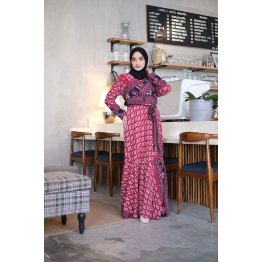 Jual Dress Amara Tenun Qaireen Moez Shopee Indonesia