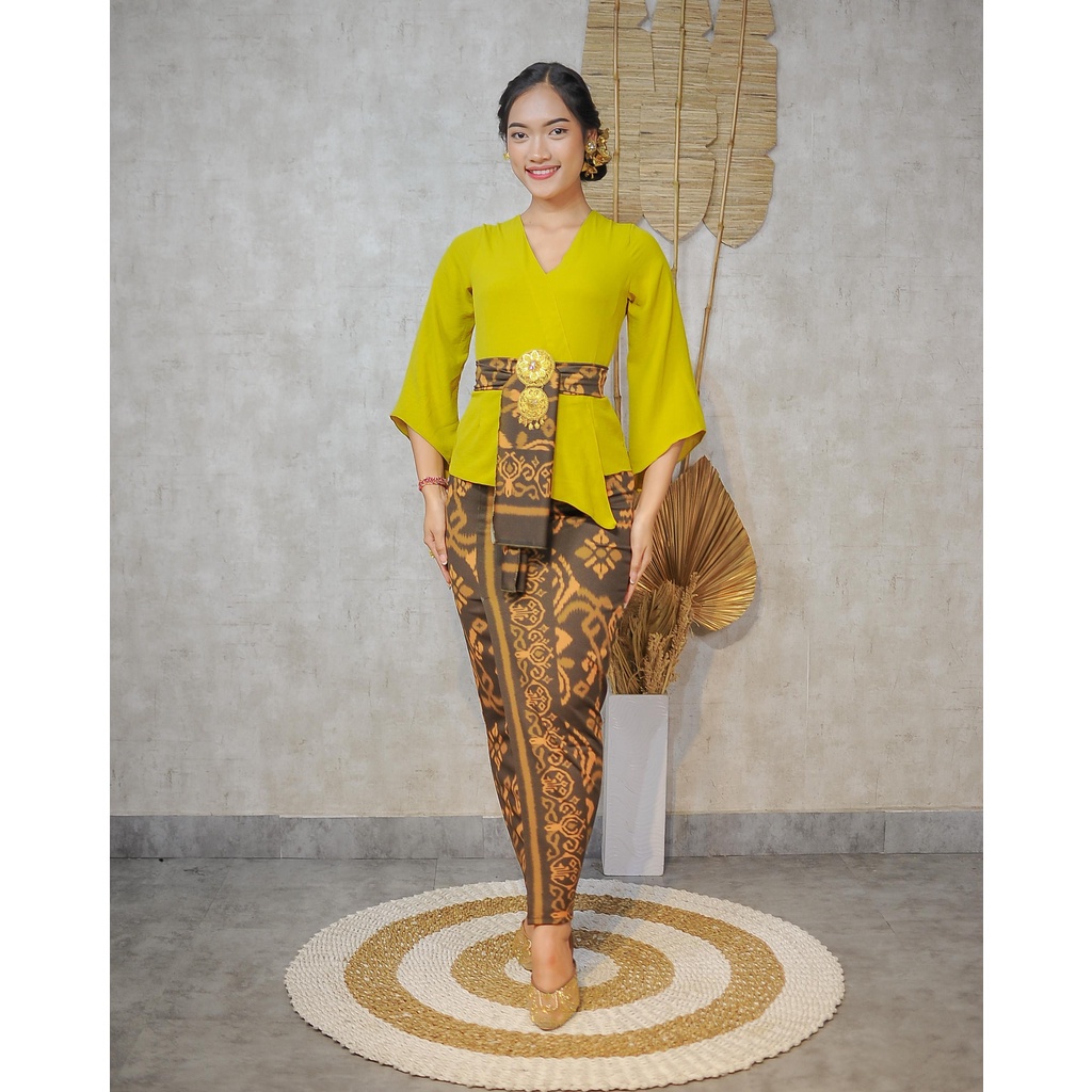 (kode 3) ONE SET KEBAYA JADI AIR FLOW KIMONO LONCENG+KAMEN MOSCREPE+SELENDANG-4