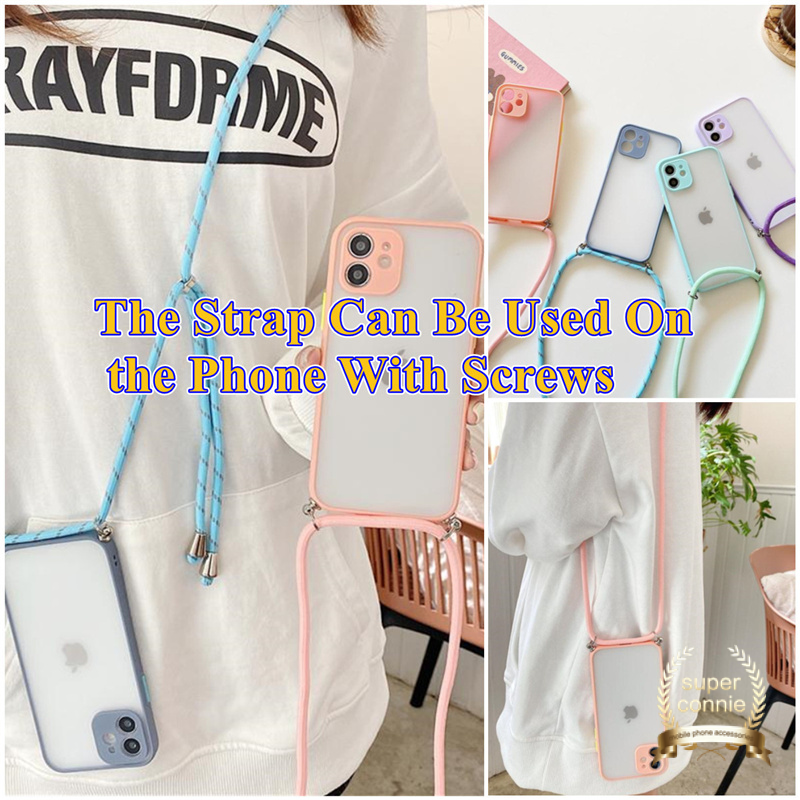 Colorful Mobile Removable Candy Nylon Lanyard Phone Case Strap