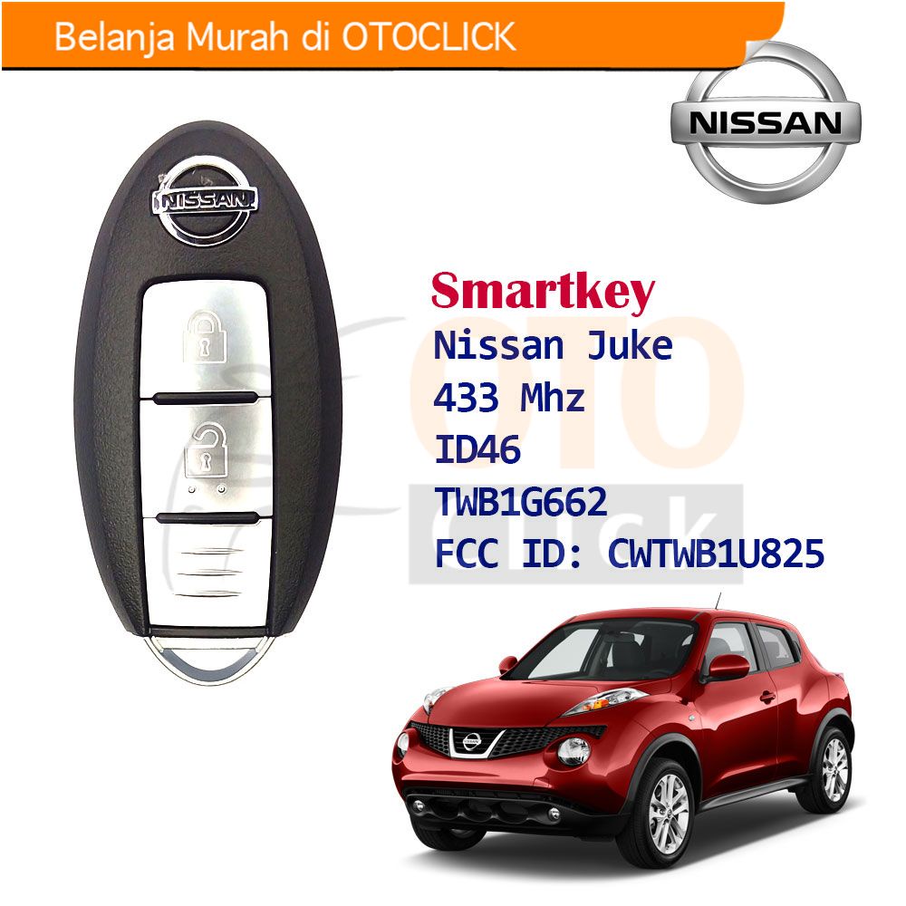 Remote Set Komplit Kunci Smartkey Nissan Juke OEM 433 Mhz