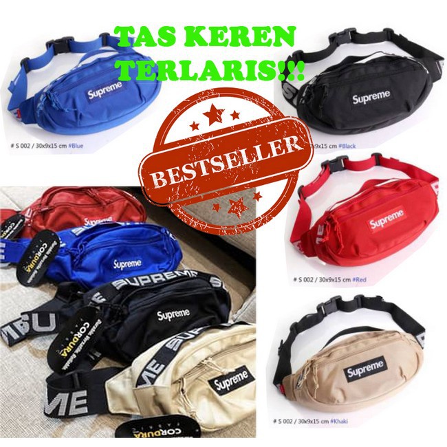 Tas Waist Bag Supreme Premium Bahan Cordura