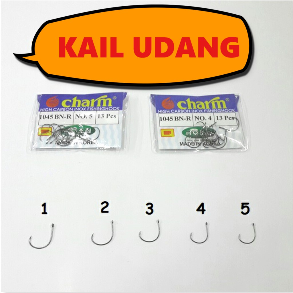 Kail Charm 1045BN-R Carbon Hook (Kail Udang)