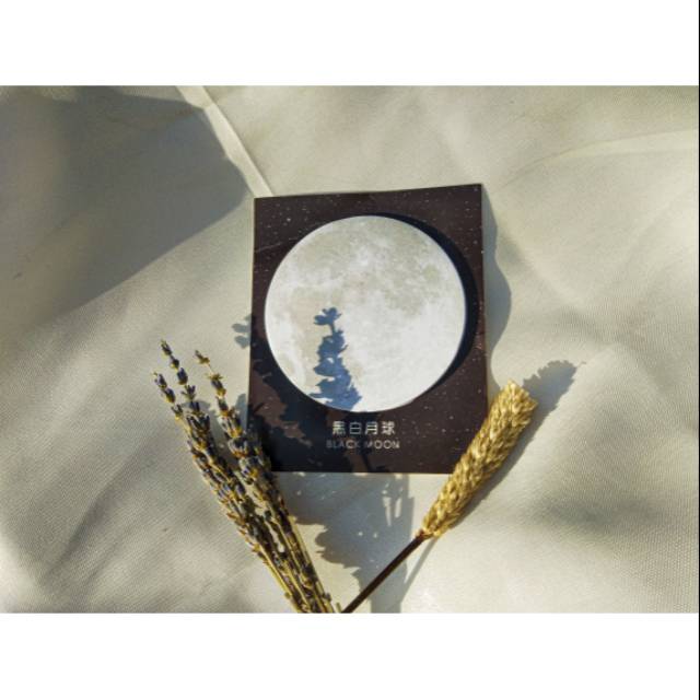 

Black moon post it notes / sticky notes bulan watercolor