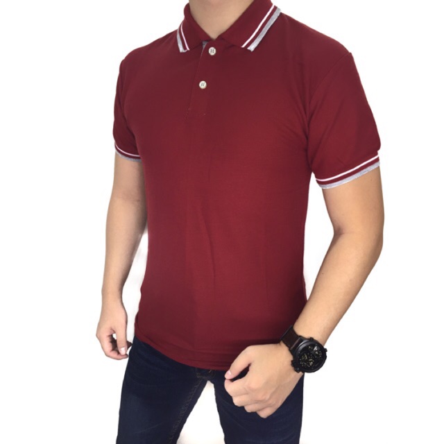 Kaos kerah / kaos polo / poloshirt / kaos lacoste / polo shirt maroon
