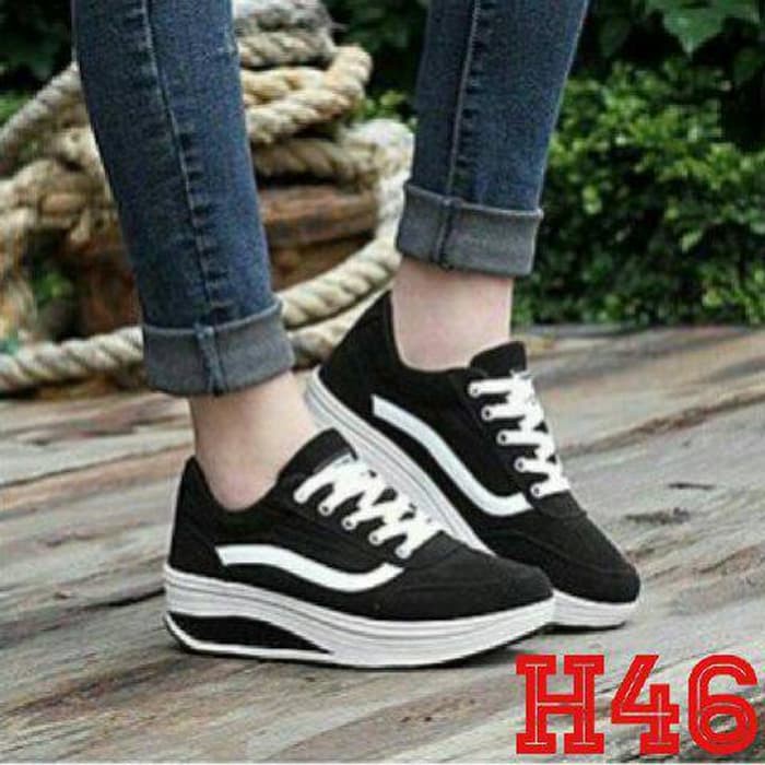 Kets Wedges Vanz Hitam Koleksi Sepatu Kets Wanita