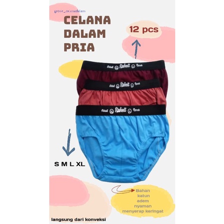 [12 PCS] Clana Dalam Pria | Celana Dalam Laki Laki | Cd Cowo Lusinan