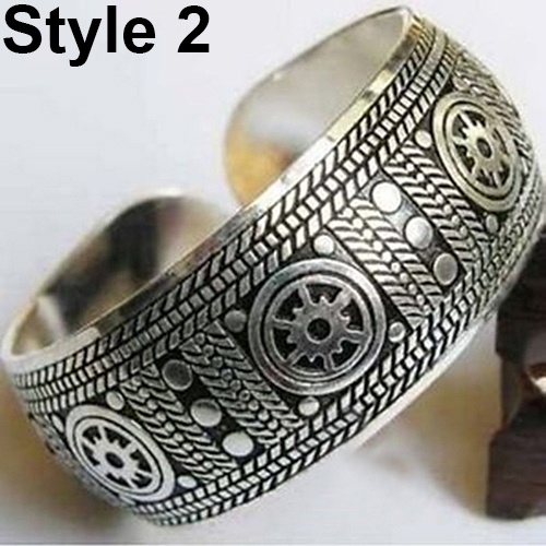 Hu Hu Hu Hu Hu Alat Bantu Pasang Kacamata♡ Gelang Bangle Open Vintage Tibet Desain Ukiran Gajah Warna Silver Untuk Wanita