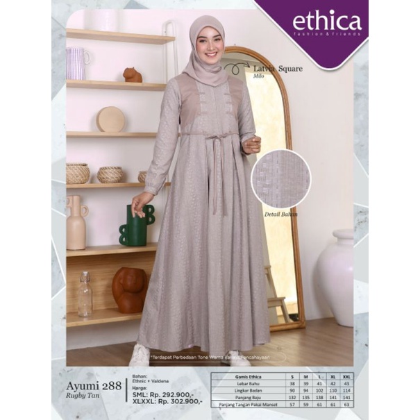 GAMIS ETHICA TERBARU AYUMI 288 STEEL GREY,RUBBY TAN GAMIS SIMPEL TERBARU
