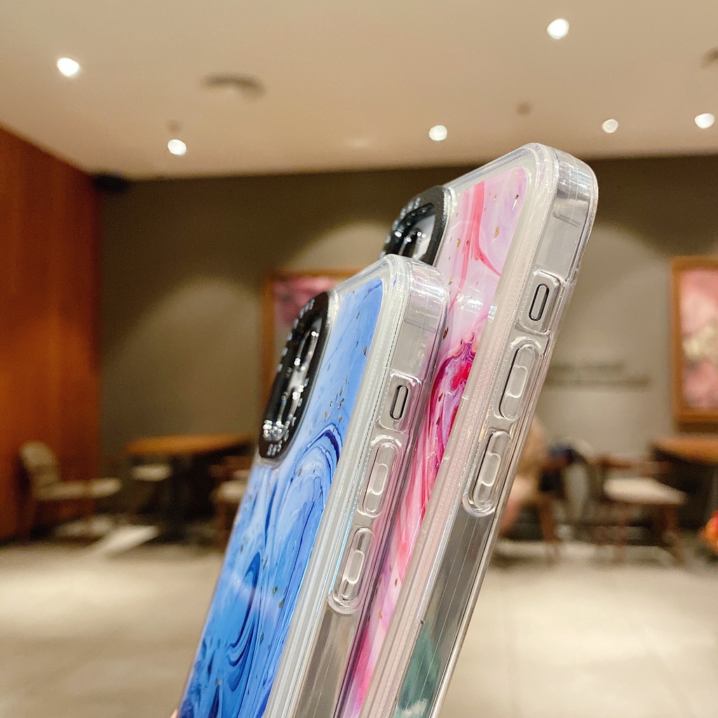 Case Pelindung Shockproof Motif Marmer Bening Untuk iphone 13 12 Pro Max X XR XS Max 6 7 8 Plus