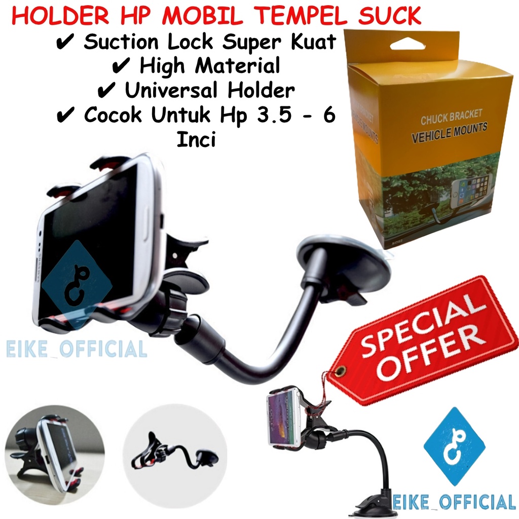 [Eike] Jepitan Hp Tempel Di Kaca Mobil Suck / Holder Hp Mobil Flexible / Car Holder / Phone Holder / Holder Phone