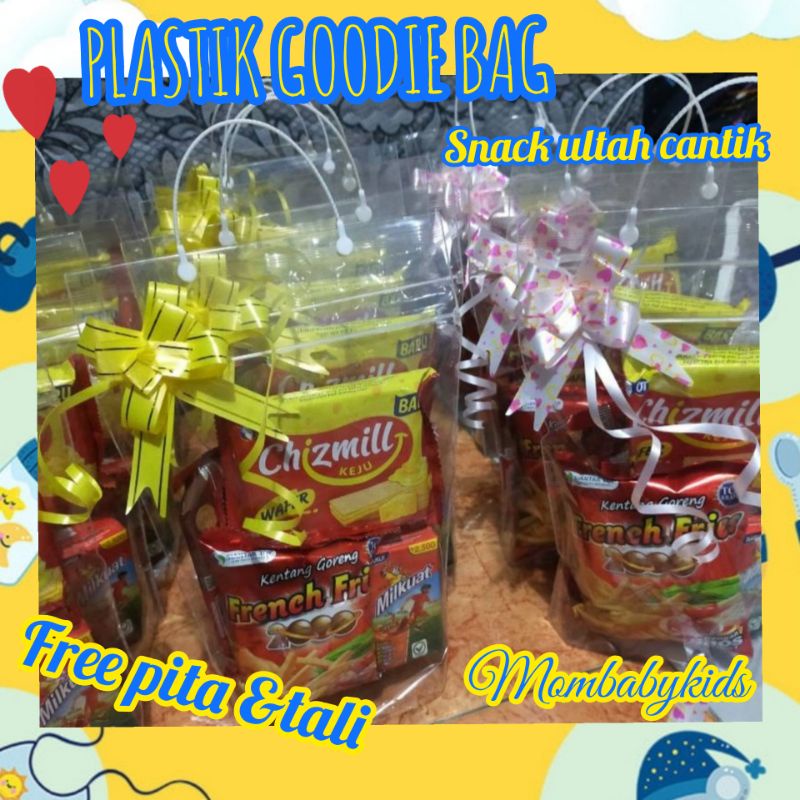 

10 PCS PLASTIK SNACK ULANG TAHUN DAN TALI/ GOODIE BAG ANAK ULTAH PITA LUCU / BINGKISAN PARCEL SOUVENIR ULTAH