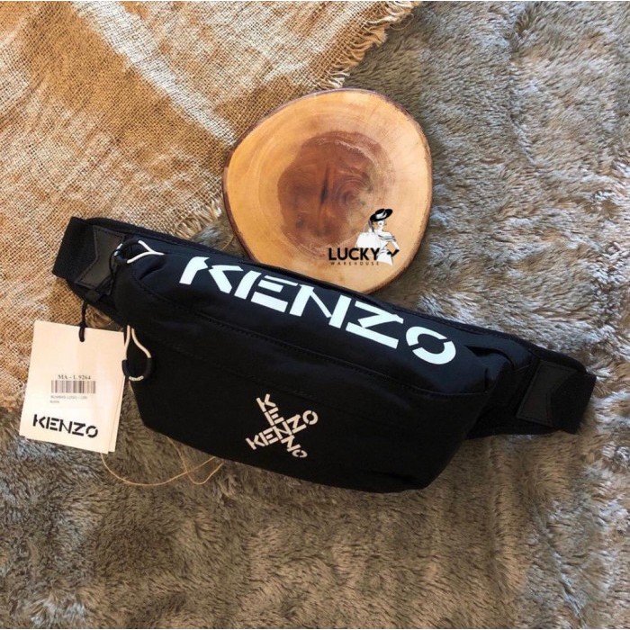 Kenzo Logo Crossover Bumbag In Black - ORIGINAL 100%