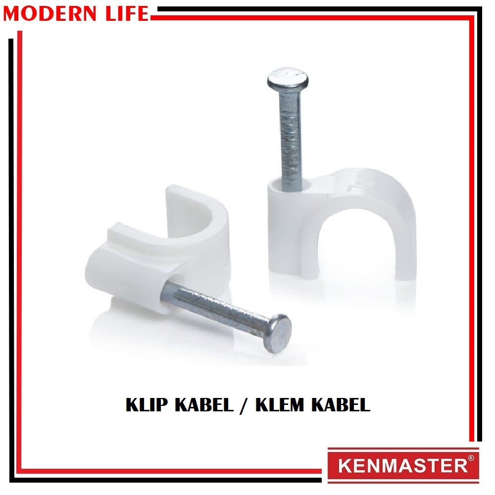 Kenmaster Cable Clip 5mm isi 35 pcs - Klem Kabel