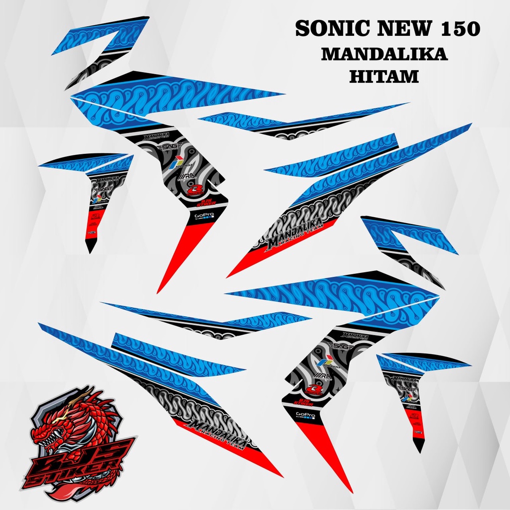 Striping sonic new 150 cc - Stiker Decal sonic 150 sonic new 150 MANDALIKA HITAM