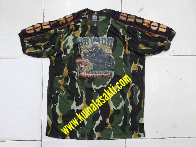 Kaos Loreng Brimob Oblong Sablon Besar