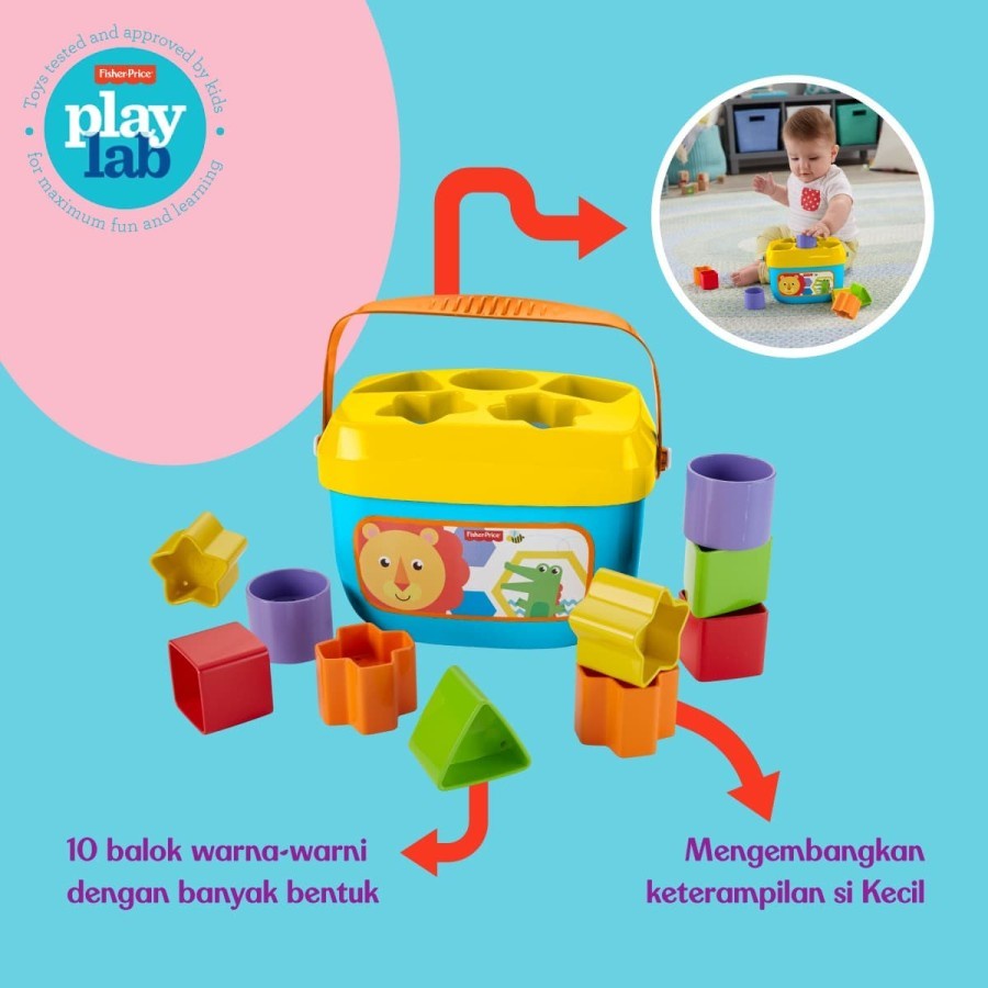 Fisher Price Baby's First Blocks - Mainan Edukasi Anak Bayi Balita