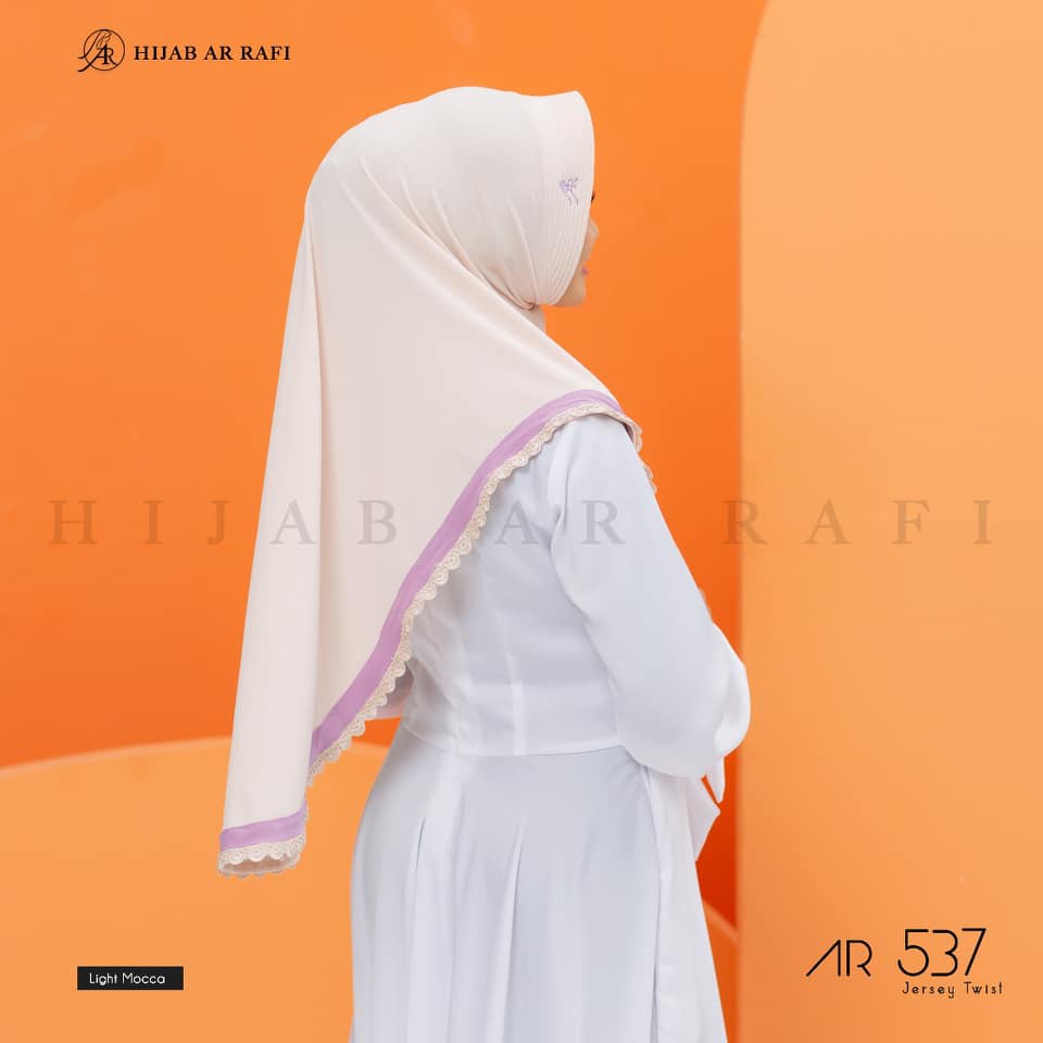 Terbaru ✔️COD ✔️ Jilbab Instan by Arrafi Hijab AR 537 Jilbab instan aksen renda tepi-5