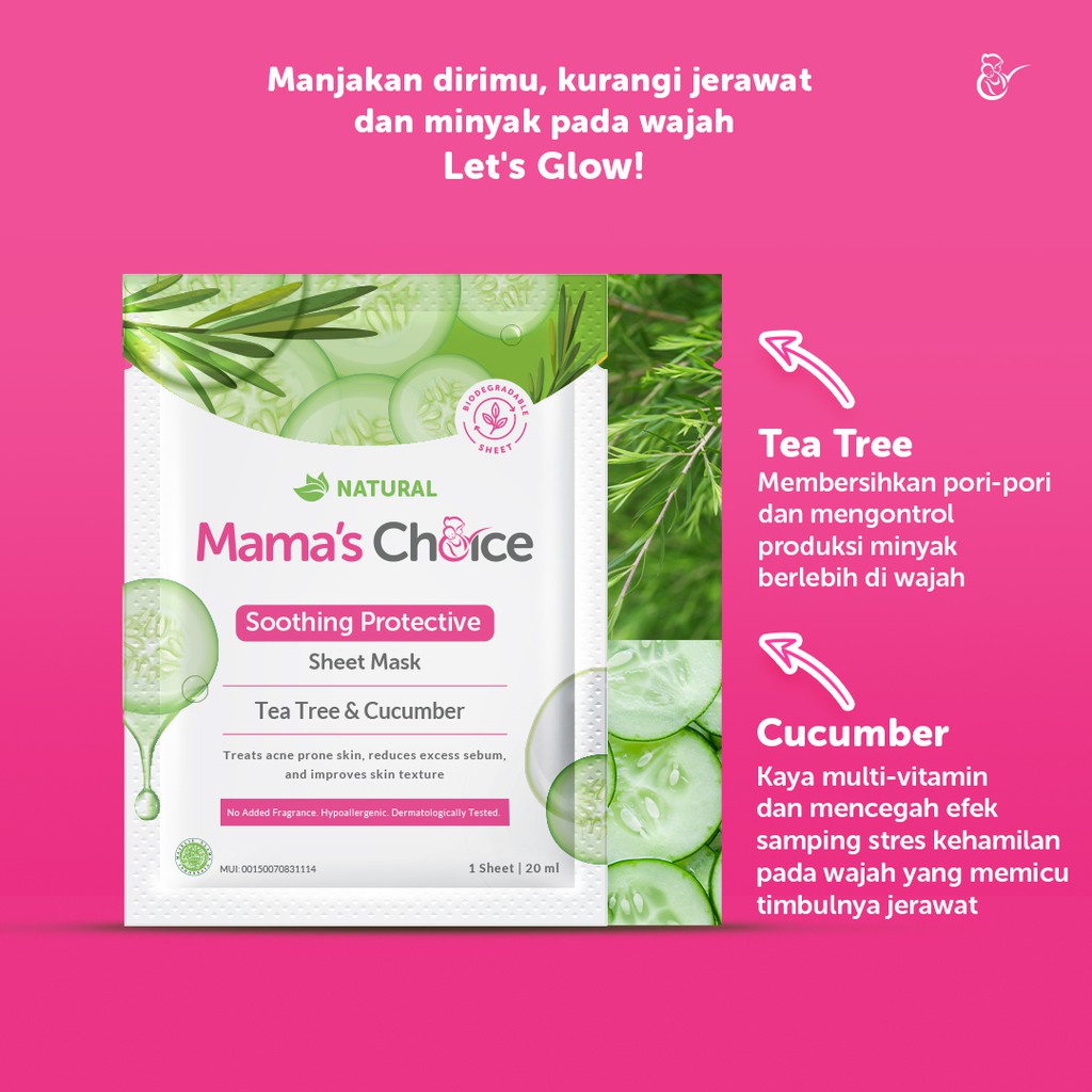 Mama's Choice Sheet Mask Soothing Protective / Masker Wajah Isi 3 pcs