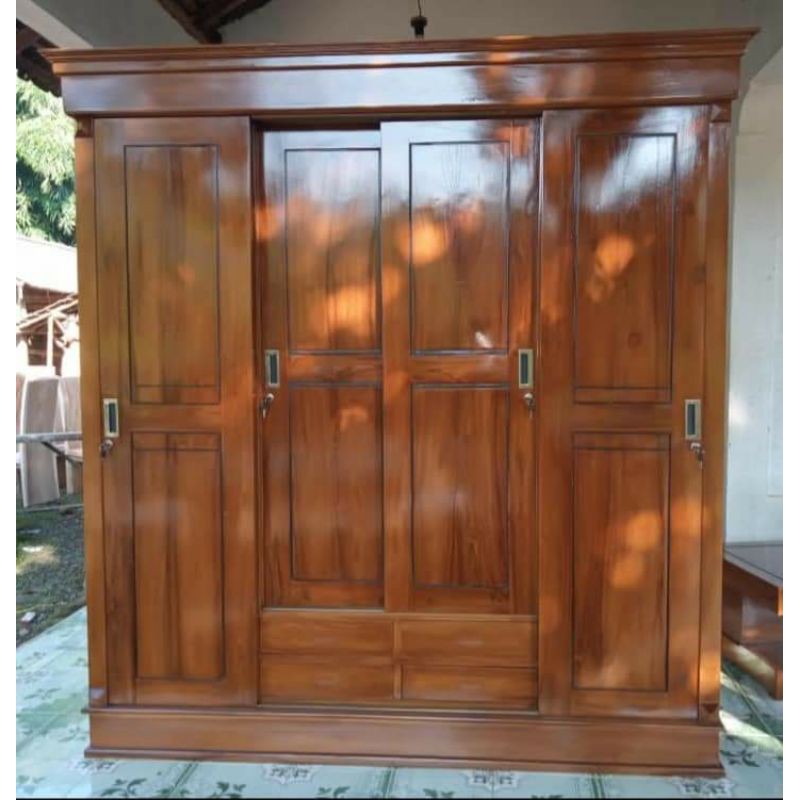 lemari pakaian sliding 4 pintu