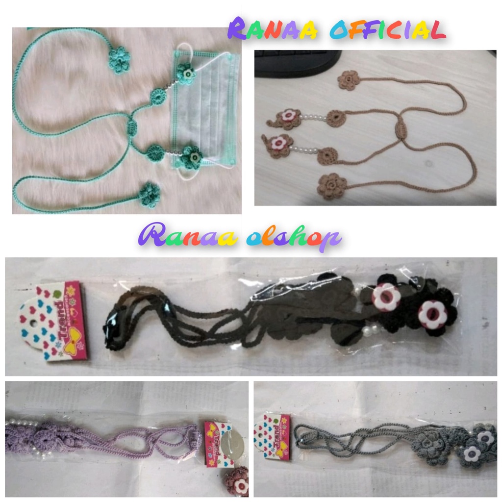 Konektor tali masker hijab rajut rajutan