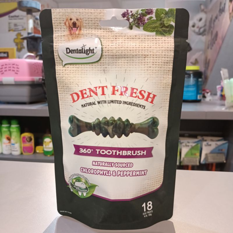 Dentalight Dent Fresh 150 gr 18pcs / Snack Dental Bersihkan Karang Gigi