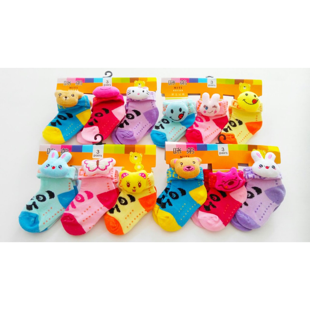 kaos kaki BONEKA isi 3 PASANG 1-12 bulan