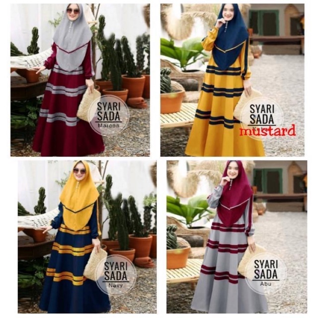 JC ZR syari sada / Set gamis Syari terbaru / Maxi syari wanita muslimah murah