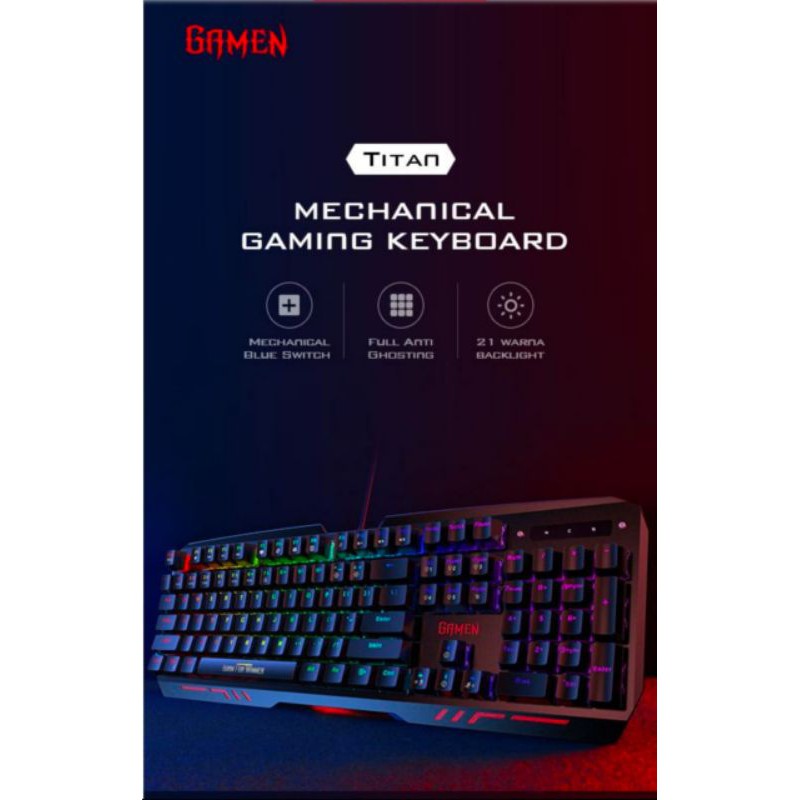 KEYBOARD GAMING MECHANICAL GAMEN TITAN GARANSI 1 TAHUN