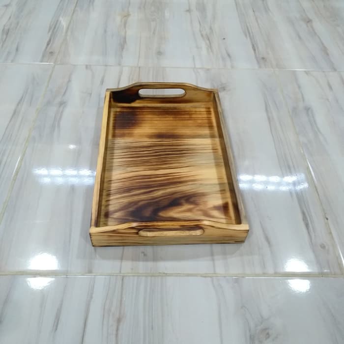 Baki Kayu / Nampan Kayu / Tray Kayu Pinus 32 x 22 Bakaran