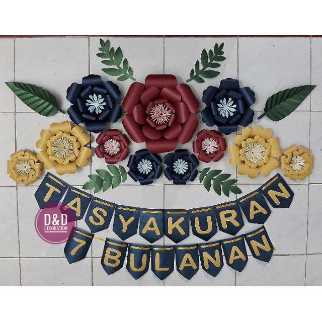 Paperflower & bunting flag tasyakuran 7 bulanan