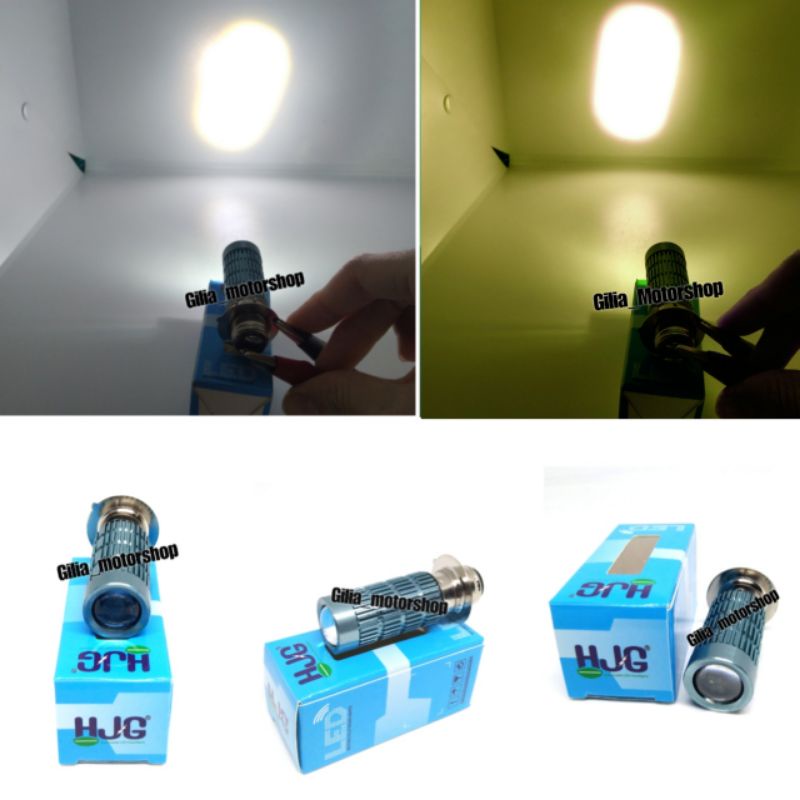 Lampu Utama LED H6 LASER Hi Loo Dual Colour H6 Supersonic HJG - 2 Warna untuk Motor Matic dan Bebek AC DC Jauh dekat