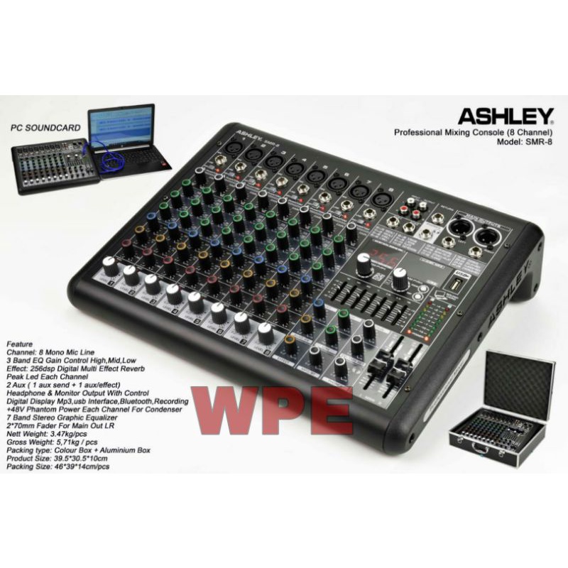 mixer audio ashley smr8 8channel ORIGINAL ashley smr 8 FREE KOPER