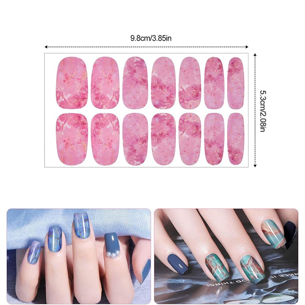Preva 12lembar Stiker Kuku Tips Wanita Bungkus Full Anti Air Motif Marmer