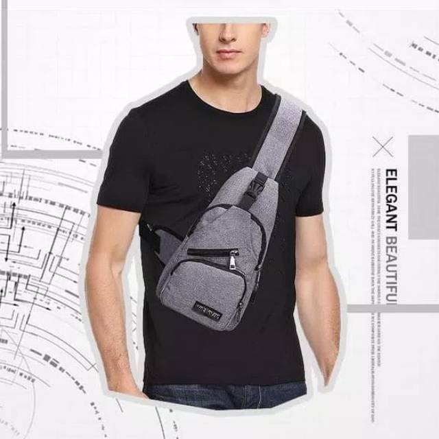 Tas selempang Tas slempang laki2 jingpin Crossbody dengan Port Usb Tas slempang Casual Multifunction