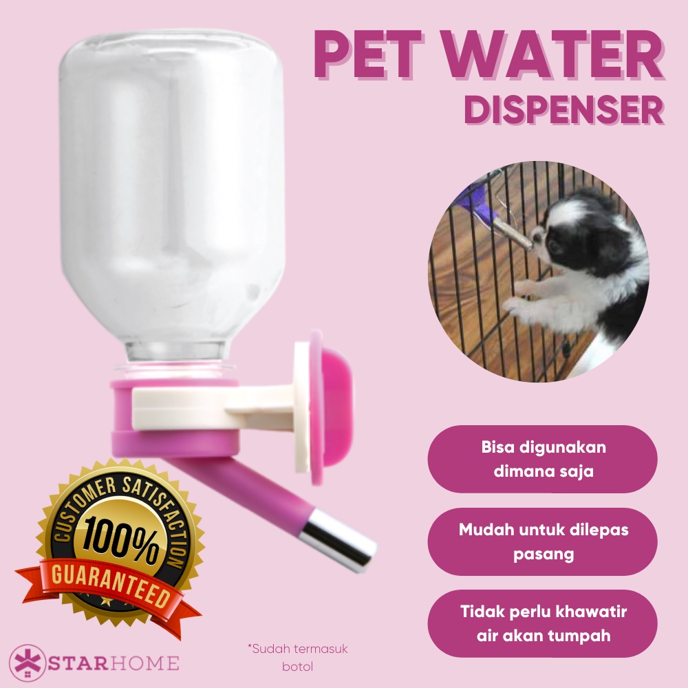 Botol Minum Gantung Kucing Anjing Kelinci Hamster Sugar Glider Pet Drinking Bottle Botol Gantung Dispenser Air Kucing