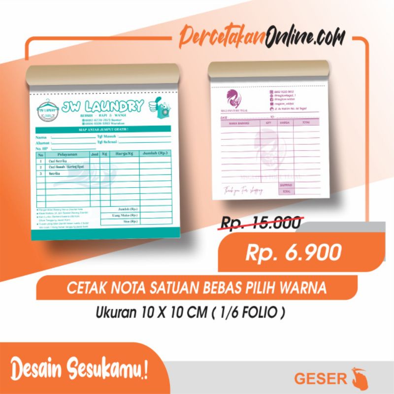 Harga Nota Custom 2 Rangkap Terbaru Juni 22 Biggo Indonesia