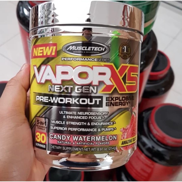 MUSCLETECH VAPOR X5 750GR NEXT GEN PRE WORKOUT PREWORKOUT 750 GR 30 SERVING PERFORMANCE SERIES HALAL