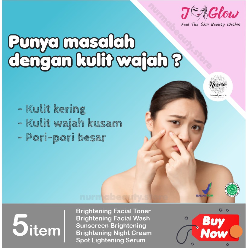 Jglow J glow Skincare Super Whitening Krim Perawatan Kecantikan Pemutih Kosmetik Wajah Glowing BPOM-1
