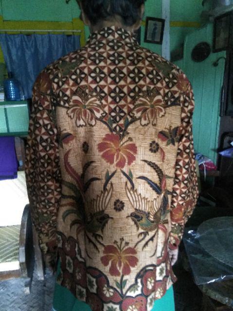 Puspo Gagah Cabut Sogan Kemeja Batik Pria Katun Cabut Primisima Full Furing