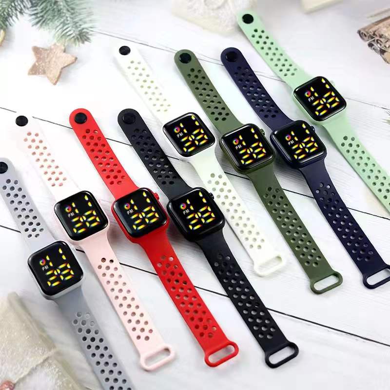 Jam Tangan Digital IP67 Tahan Air Led Rubber touch screen Fashion Pria Wanita Anak Watches