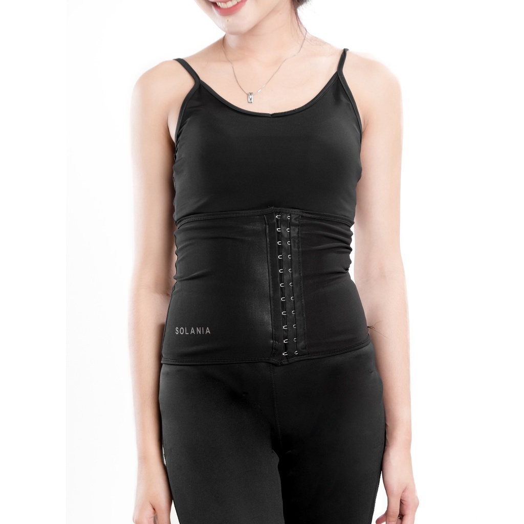 Korset Kancing Sauna Pelangsing Pembakar Lemak Waist Cincher Silver