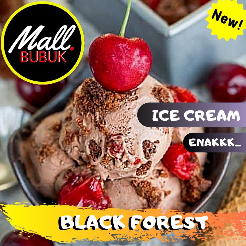 

HARD ICE CREAM rasa Blackforest 1Kg - Bubuk ICE CREAM rasa Blackforest 1Kg mb